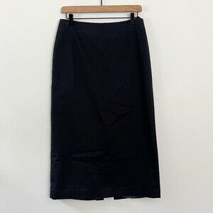 vintage gap // black cotton stretch midi skirt 8